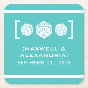 Porta-copo De Papel Quadrado Portas copos de papel para jogador de dados Teal D