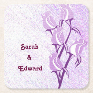 Porta-copo De Papel Quadrado Portas copos de papel personalizadas de Casal roxo