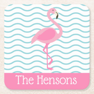 Porta-copo De Papel Quadrado Portas copos de papel personalizadas Flamingo cor-