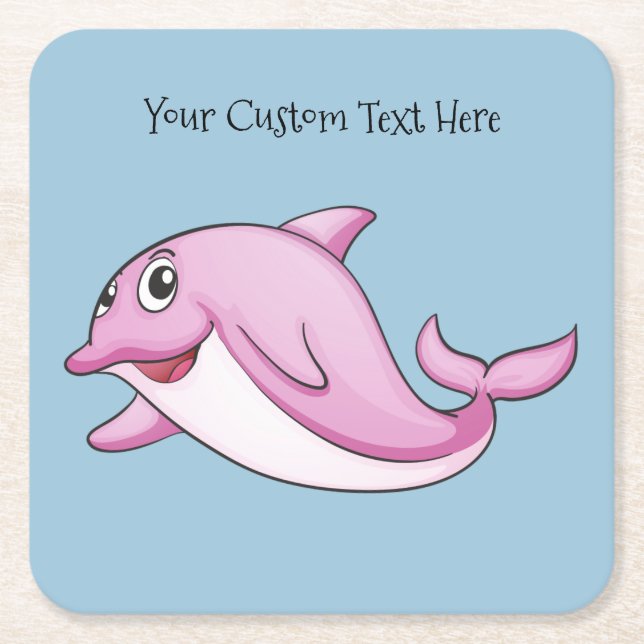 Porta-copo De Papel Quadrado Portas copos de papel personalizado para golfinhos (Frente)