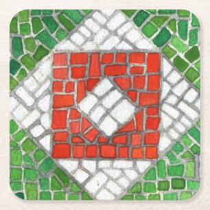 Porta-copo De Papel Quadrado PORTAS COPOS de papel quadradas HOLIDAY MOSAIC