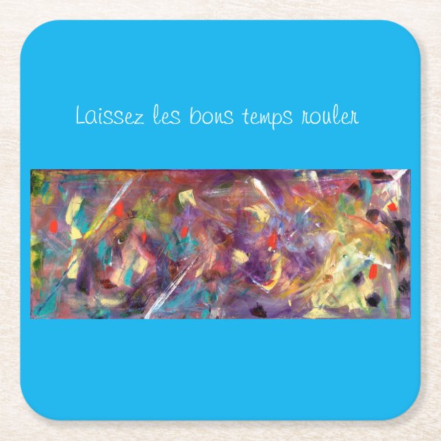 Porta-copo De Papel Quadrado Portas copos de papel quadrado Mardi Gras. (Frente)