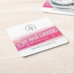 Porta-copo De Papel Quadrado Portas copos de provando de vinho tinto e de amost