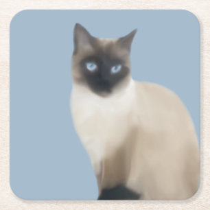 Porta-copo De Papel Quadrado Portas copos do gato Siamese