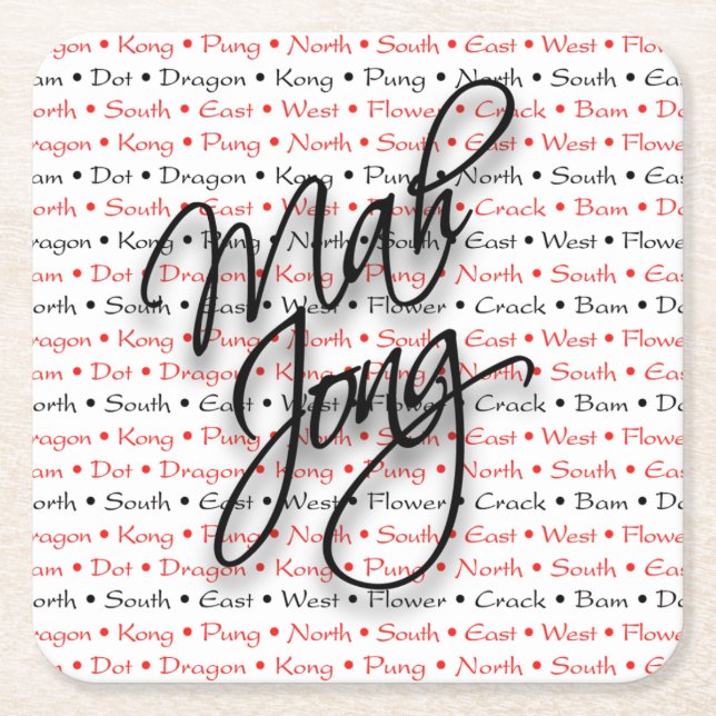 Porta-copo De Papel Quadrado Portas copos do Mah Jongg (Frente)