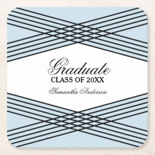 Porta-copo De Papel Quadrado Portas copos Elegantes de Graduação Azul Deco
