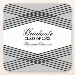 Porta-copo De Papel Quadrado Portas copos Elegantes de Graduação de Cinzas Deco