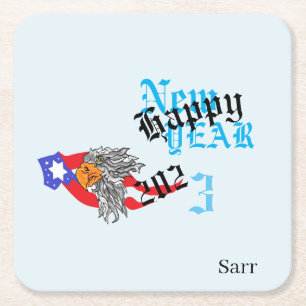 Porta-copo De Papel Quadrado Portas copos: Felizes anos novos 2023