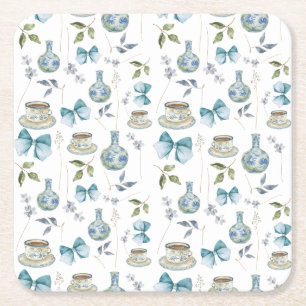 Porta-copo De Papel Quadrado Portas copos Florais de Aquarela Arco do Grande Mi