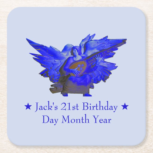 Porta-copo De Papel Quadrado Portas copos impressas costume do Pulpboard, anjo (Frente)