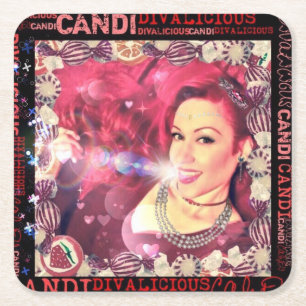 Porta-copo De Papel Quadrado Portas copos oficiais de Divalicious Candi
