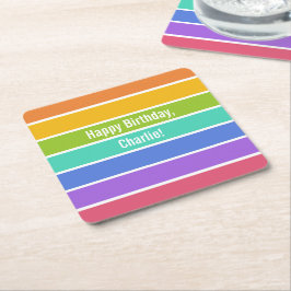 Porta-copo De Papel Quadrado Portas copos personalizadas do Rainbow Colors
