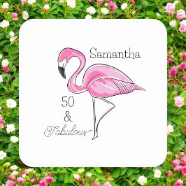 Porta-copo De Papel Quadrado Portas copos Personalizadas Flamingo Cor-de-Rosa 5