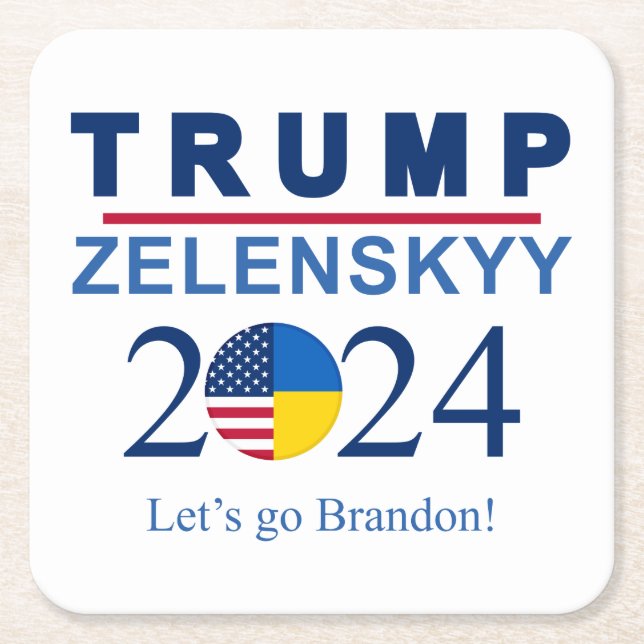 Porta-copo De Papel Quadrado Portas copos políticas de sátira (Frente)