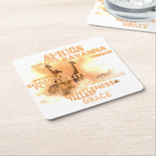 Porta-copo De Papel Quadrado Portas copos quadradas dos girafas originais