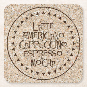 Porta-copo De Papel Quadrado Portas copos redondas da cortiça