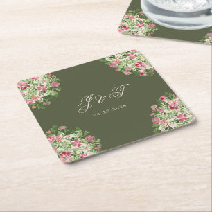 Porta-copo De Papel Quadrado Portas Reais Elegantes Falso Folha Casamento