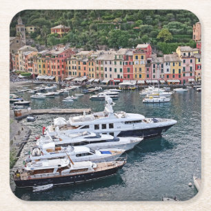 Porta-copo De Papel Quadrado Portofino, Itália - Vila Portuária Italiana - Port