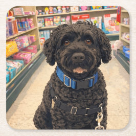 Porta-copo De Papel Quadrado Portuguese Water Dogs Anime Anemi Paper Coasters