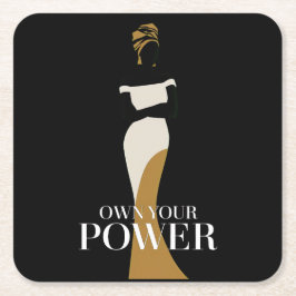 Porta-copo De Papel Quadrado Possuir seu poder: um retrato da confiança e da gr