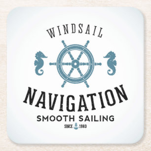 Porta-copo De Papel Quadrado Poster da navegação de Windsail