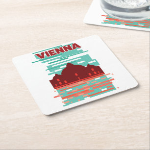 Porta-copo De Papel Quadrado Poster de viagens Viena