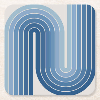 Porta-copo De Papel Quadrado Poster Design de Arco Duplo Geométrico Retroativo
