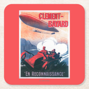 Porta-copo De Papel Quadrado Poster do promocional do dirigível de Adjudant