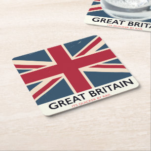 Porta-copo De Papel Quadrado Poster vintage da Grã-Bretanha excelente "É mais