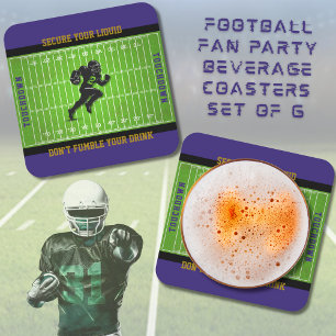 Porta-copo De Papel Quadrado Pousa-copos engraçados de roxo para dia de jogo de