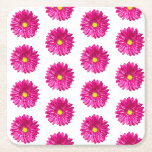 Porta-copo De Papel Quadrado Pousa-copos Floral Rosa Quente Daisy