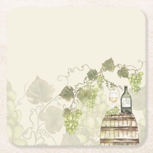 Porta-copo De Papel Quadrado Pousa-Copos Tema Vinho – Inspirado em Vinhedos