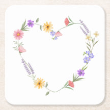 Pousa Papel Coração Floral