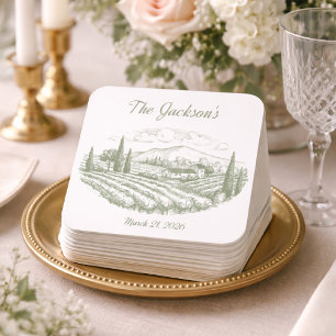 Porta-copo De Papel Quadrado Pousadeiras Personalizadas de Casamento em Vinhedo