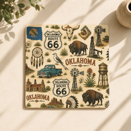 Porta-copo De Papel Quadrado Pradaria da Rota 66 de Oklahoma Sips