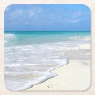 Porta-copo De Papel Quadrado Praia da areia branca Surf gentil