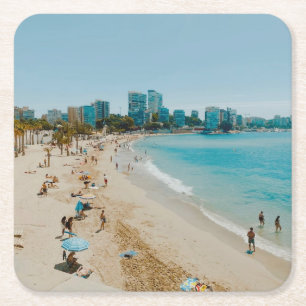 Porta-copo De Papel Quadrado Praia San Juan - Alicante - Espanha