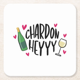 Porta-copo De Papel Quadrado Preppy Chardonnay Funny