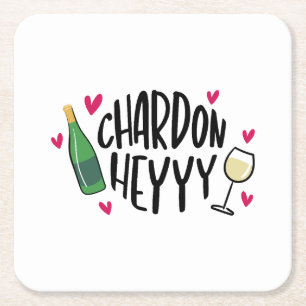Porta-copo De Papel Quadrado Preppy Chardonnay Funny