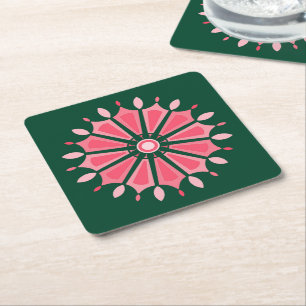 PORTA-COPO DE PAPEL QUADRADO PRESENÇA DE FLOR MODERNA COLORIDA PARA FILHA IRMÃ