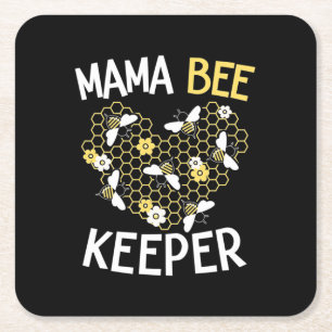 Porta-copo De Papel Quadrado Presente de apicultor   Mama Bee Keeper