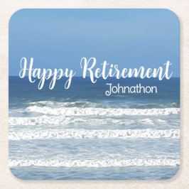 Porta-copo De Papel Quadrado Presente de aposentadoria de ondas e surfs