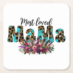 Porta-copo De Papel Quadrado Presente de dia de as mães Mama Mais Amada