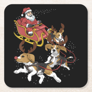 Porta-copo De Papel Quadrado Presente De Natal De Cão Engraçado Para O Cão-D