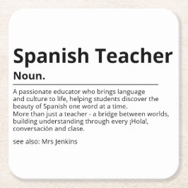 Porta-copo De Papel Quadrado Presente de Porta copos de Professores Espanhol |