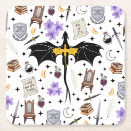 Porta-copo De Papel Quadrado Presentes de Livros de Montanha-russa de Cavaleiro