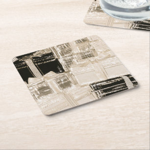 Porta-copo De Papel Quadrado Presentes Glam Dourado Champanhe Preto