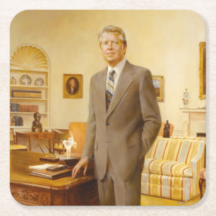 Porta-copo De Papel Quadrado Presidente americano James Earl Carter Escritório 