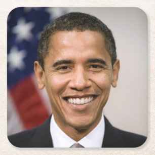 Porta-copo De Papel Quadrado Presidente eleito dos EUA, Barack Obama