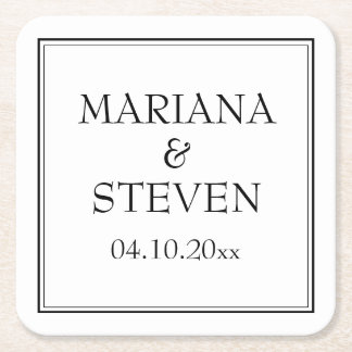 Porta-copo De Papel Quadrado Preto e Branco minimalista moderno